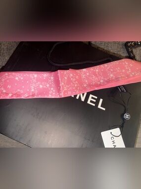Pink Logo-Print Silk Scarf Wrap